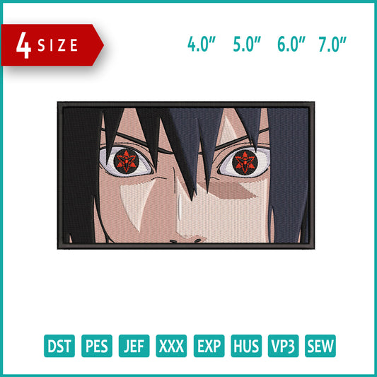 Sasuke Uchiha v5 Embroidery Design Files - 4 Size's
