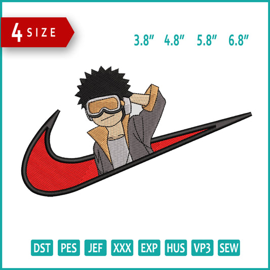Uchiha Obito Swoosh v2 Embroidery Design Files - 4 Sizes