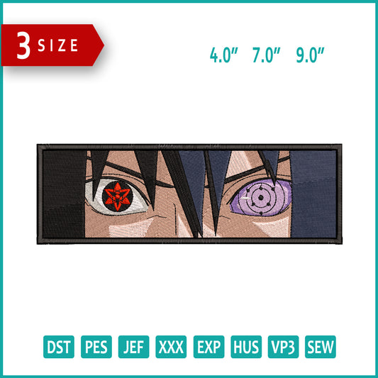 Sasuke Uchiha v2 Embroidery Design Files - 3 Size's