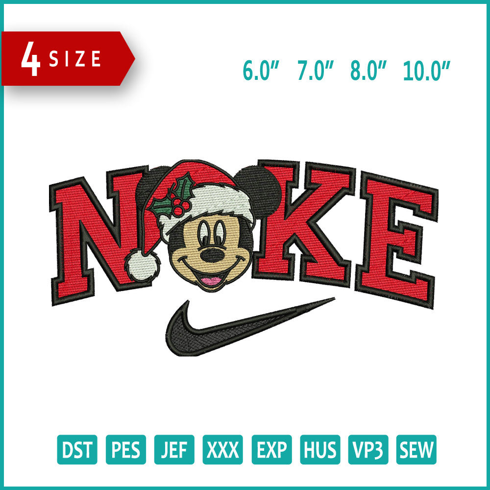 Nike Mickey Mouse v15 Embroidery Design Files - 4 Size's