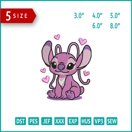 Angel Stitch Happy Embroidery Design Files - 3 Size's