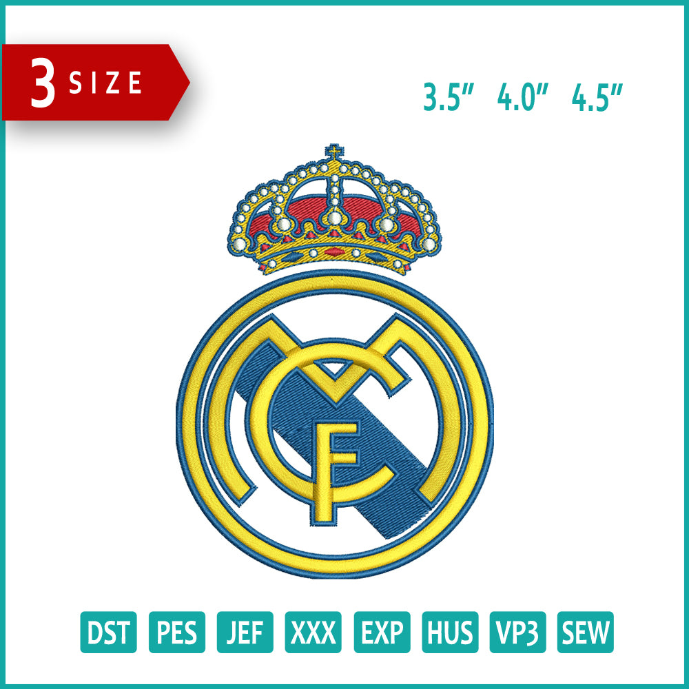 Al Nassr FC Logo Embroidery Design Files - 3 Size's