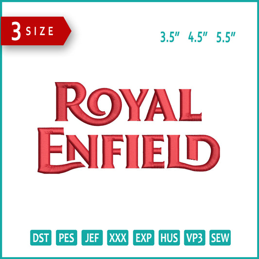 Royal Enfield Logo Embroidery Design Files - 3 Size's