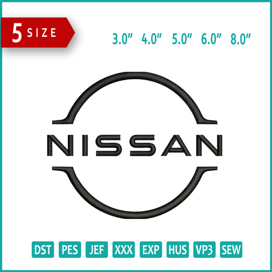 Nissan Logo Embroidery Design Files - 5 Size's