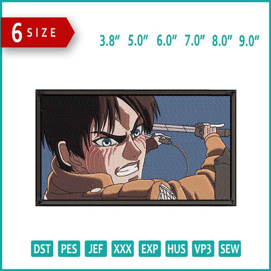 Eren Yeager v2 Embroidery Design Files - 6 Size's