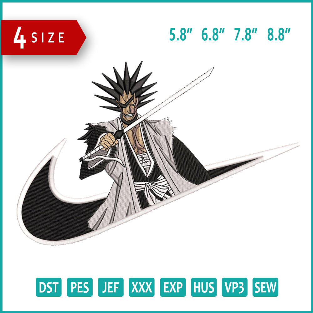 Kenpachi Zaraki Embroidery Design Files - 4 Size's