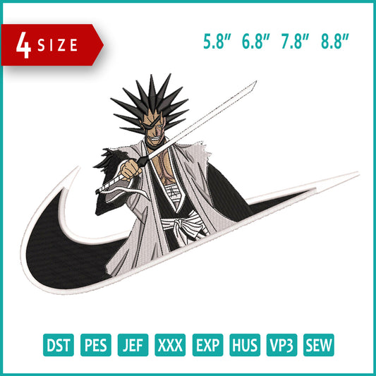 Kenpachi Zaraki Embroidery Design Files - 4 Size's