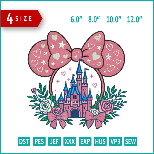 Disneyland Castle Embroidery Design Files - 4 Size's