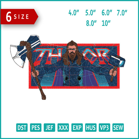 Thor Embroidery Design Files - 6 Size's