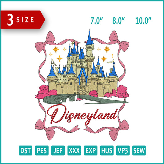 Disneyland Castle Embroidery Design Files - 3 Size's