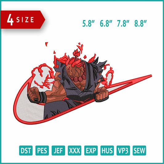 Akuma Swoosh Embroidery Design Files - 4 Size's