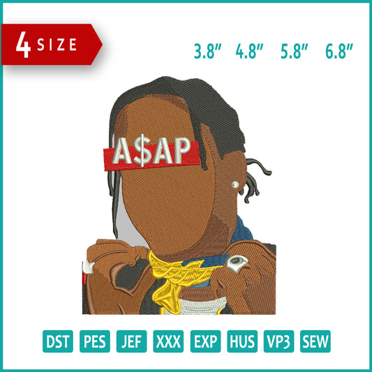 ASAP Rocky Embroidery Design Files - 4 Size's