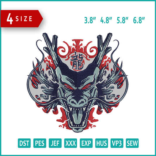 Shenron Embroidery Design Files - 4 Size's