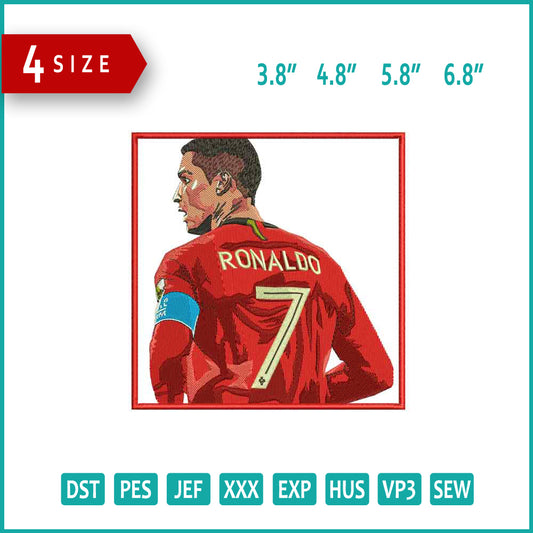 Cristiano Ronaldo Embroidery Design Files - 4 Size's