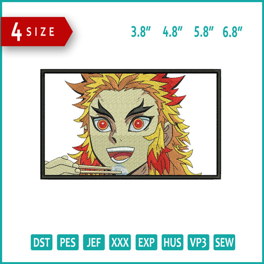 Kyojuro Rengoku v3 Embroidery Design Files - 4 Size's