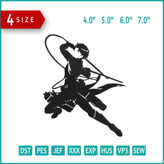 Levi Black Hatch Embroidery Design Files - 4 Size's