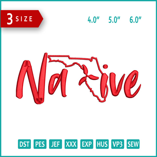 Native Embroidery Files - 3 Size's