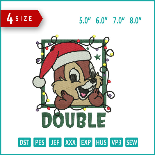 Dale Double Santa Embroidery Design Files - 4 Size's
