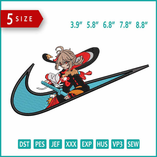 Kaedehara Kazuha Swoosh Embroidery Design Files - 5 Size's