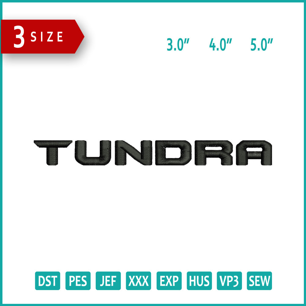 Tundra Logo Embroidery Design Files - 3 Size's