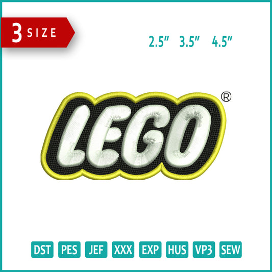 Lego Logo Embroidery Design Files - 3 Size's