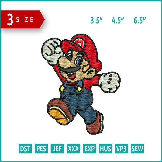 Super Mario v2 Embroidery Files - 3 Size's
