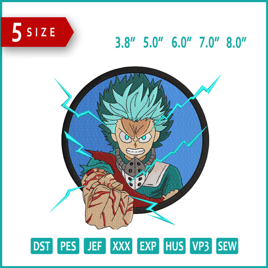 Izuku Midoriya v2 Embroidery Design Files - 5 Sizes