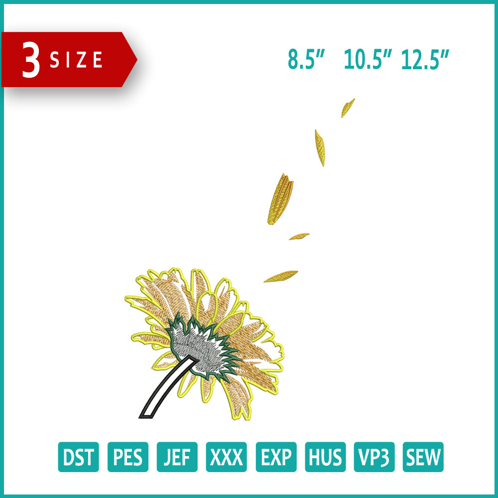Sunflower Embroidery Files - 3 Size's