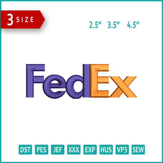 FedEx Logo Embroidery Design Files - 3 Size's