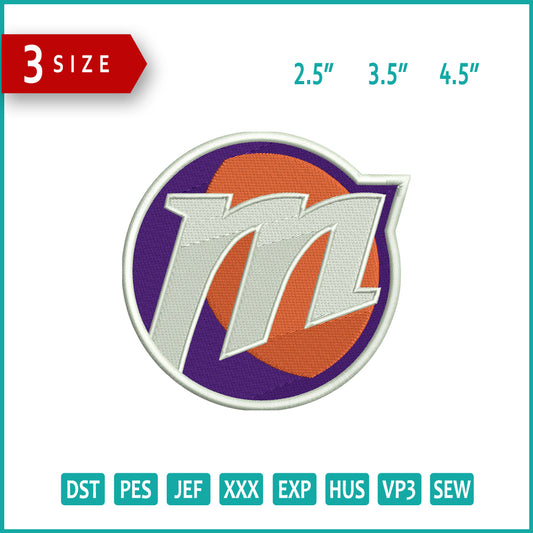 Phoenix Mercury Logo Embroidery Design Files - 3 Size's