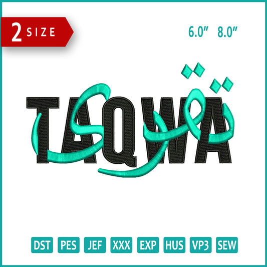 Taqwa Embroidery Design Files - 3 Size's