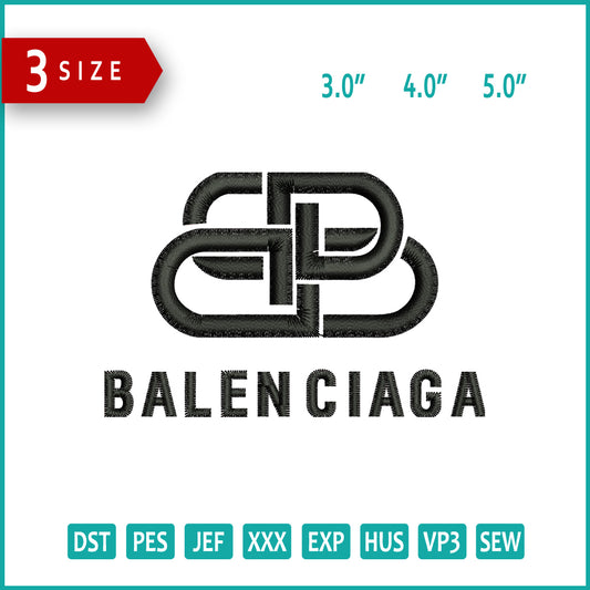 Balenciaga Embroidery Design Files - 3 Size's