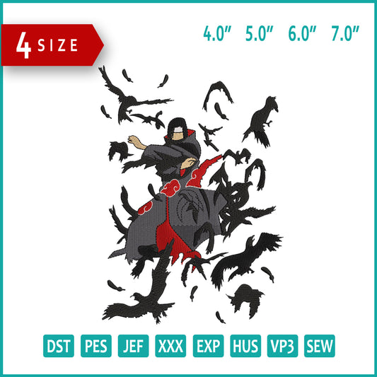 Itachi Uchiha v6 Embroidery Design Files - 4 Size's