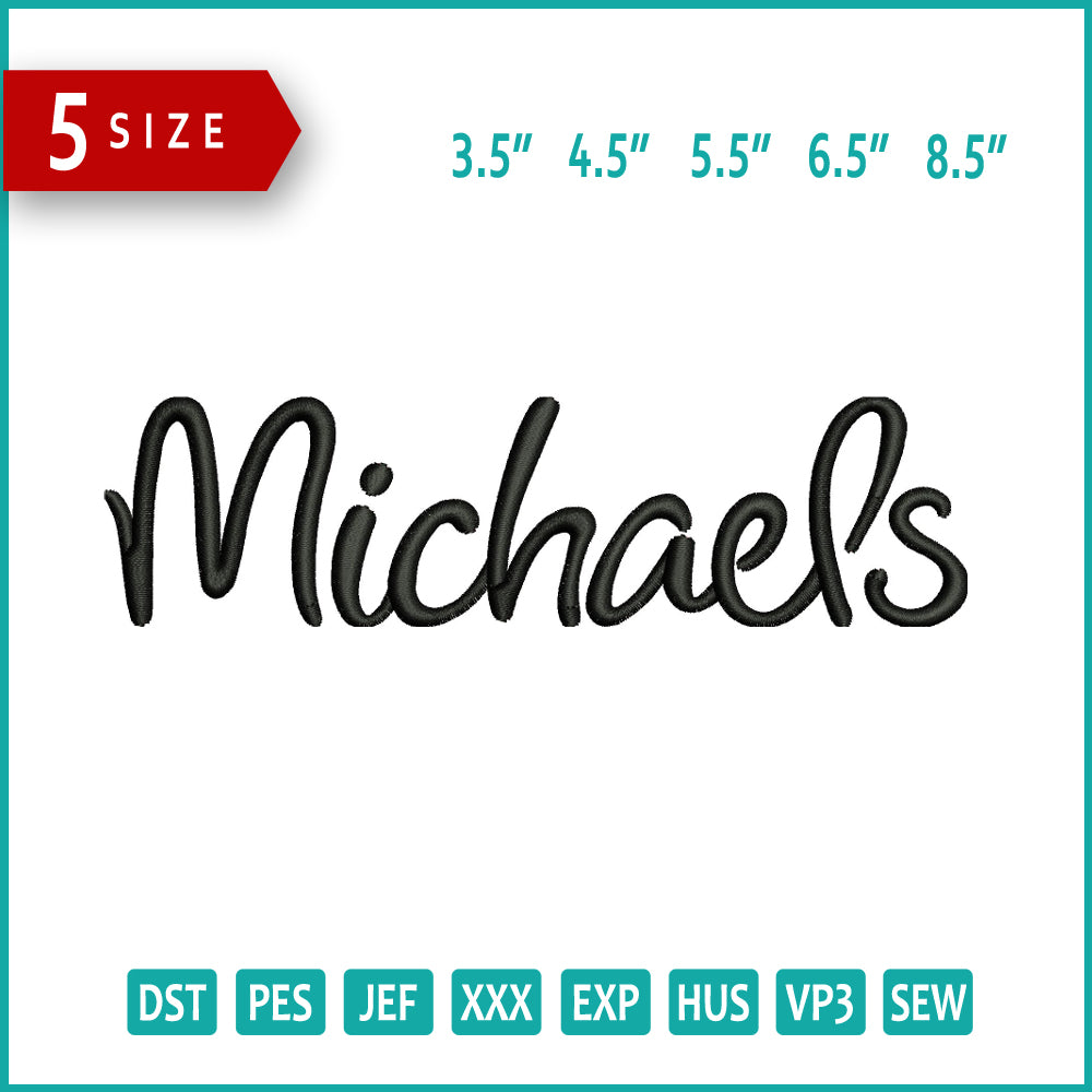Michaels Logo Embroidery Design Files - 5 Size's