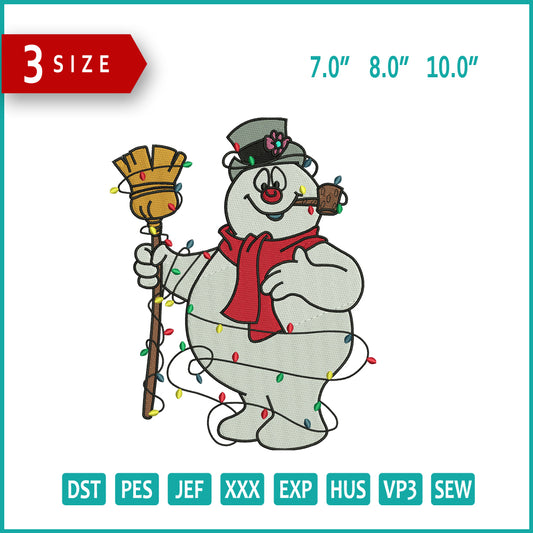 Frosty the Snowman Embroidery Design Files - 3 Size's