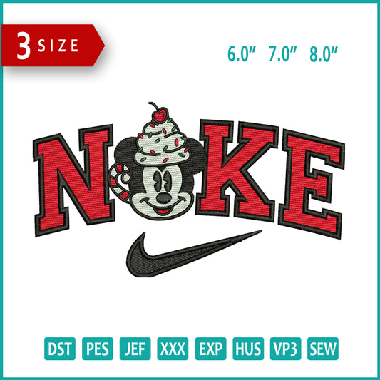 Nike Mickey Mouse Cake Embroidery Design Files - 3 Size's