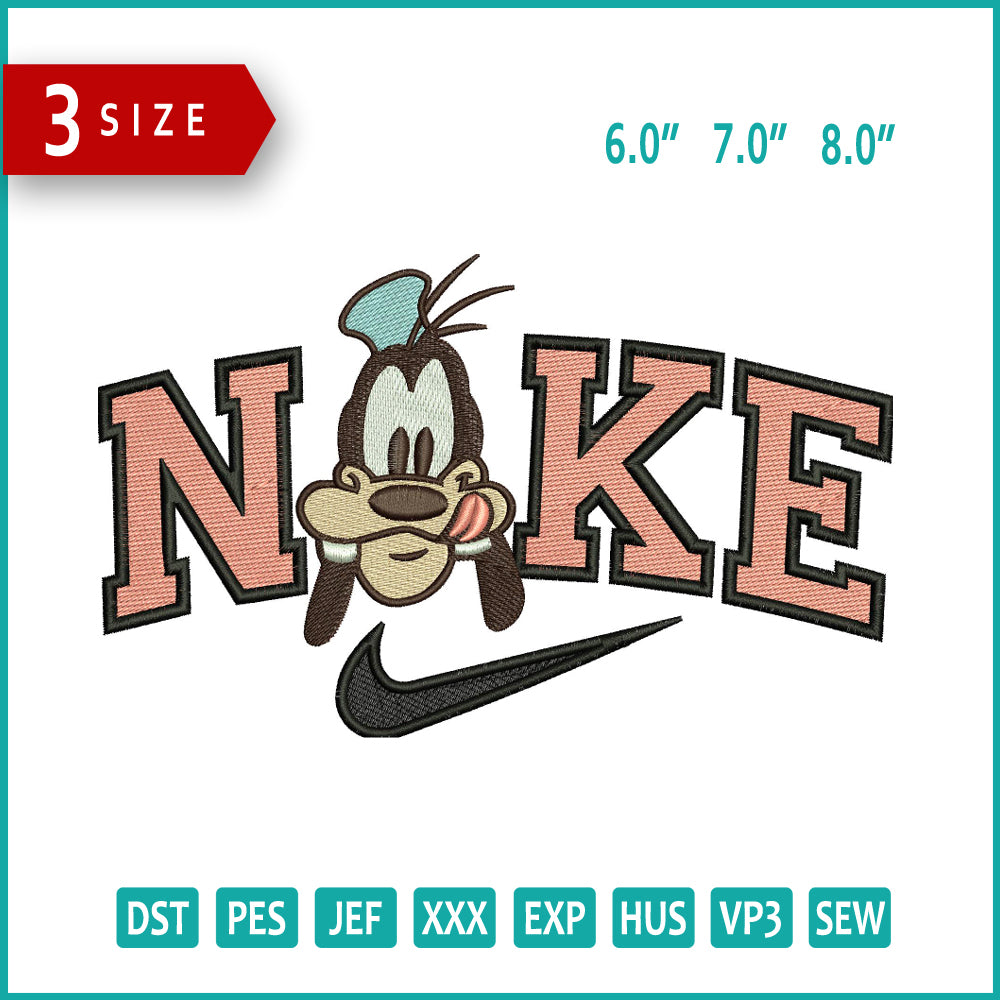 Nike Goofy v6 Embroidery Design Files - 3 Size's