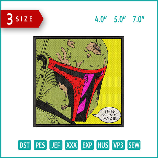 Boba Fett Embroidery Design Files - 3 Size's