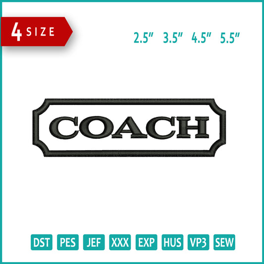 Coach Logo Embroidery Design Files - 4 Size's