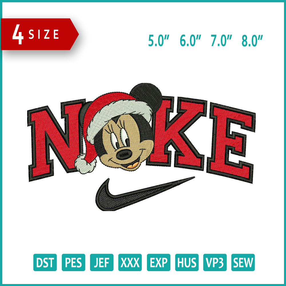 Nike Mickey Mouse v6 Embroidery Design Files - 4 Size's