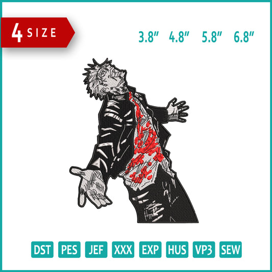 Satoru Gojo v8 Embroidery Design Files - 4 Size's