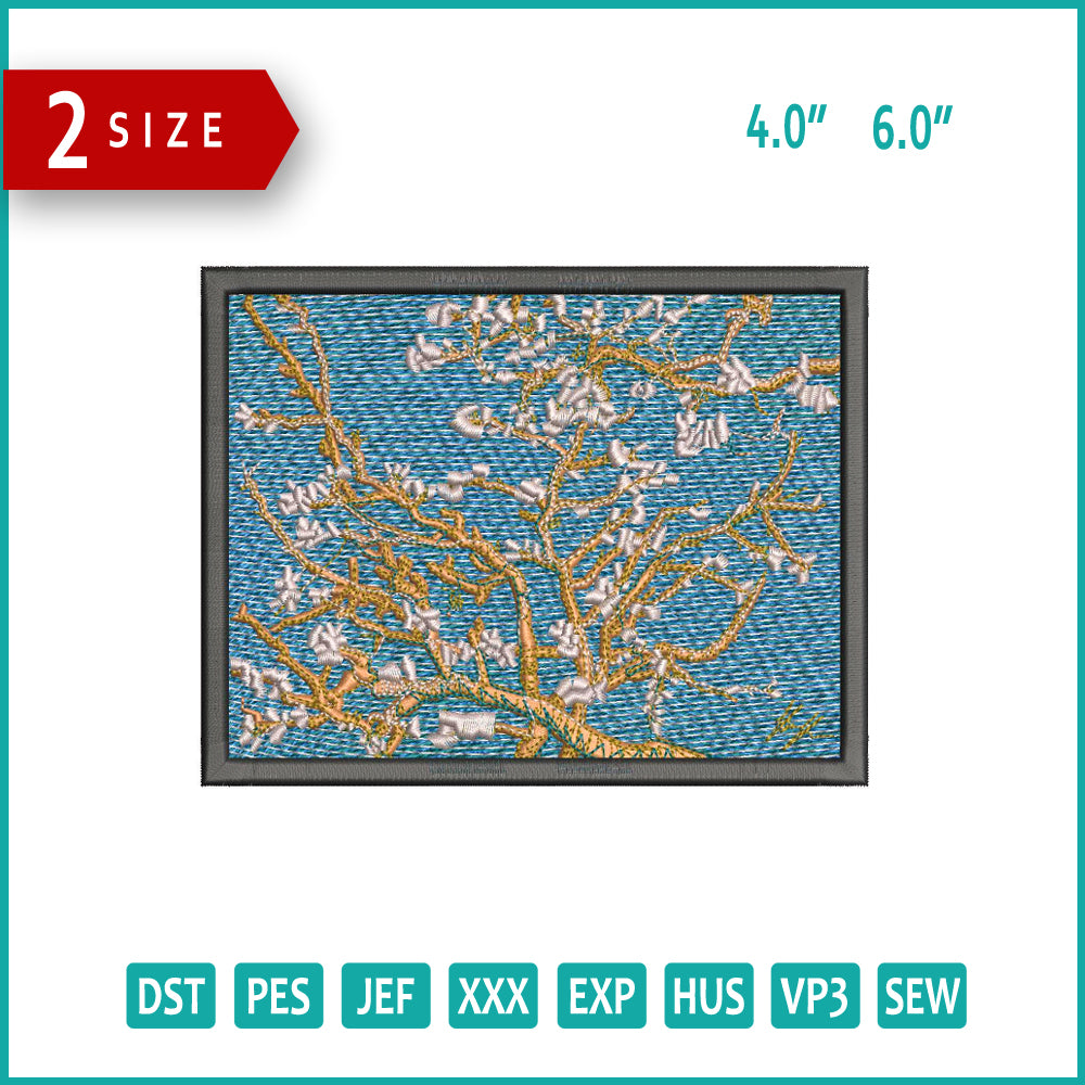 Almond Blossom Embroidery Design Files - 2 Size's
