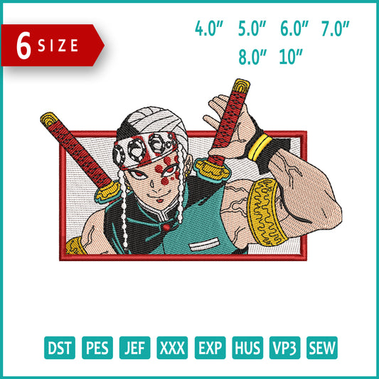 Tengen Uzui v4 Embroidery Design Files - 6 Size's