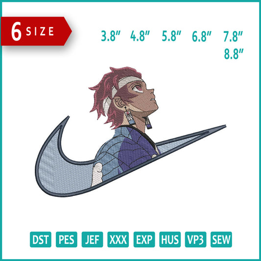 Eren Yeager Swoosh v3 Embroidery Design Files - 6 Sizes