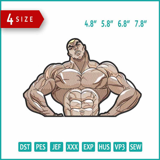 Jack Hanma Embroidery Design Files - 4 Size's