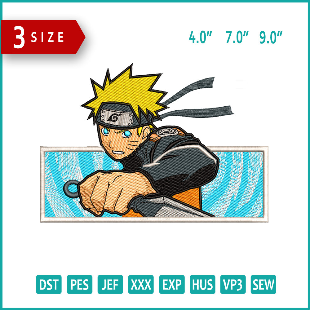 Naruto Uzumaki v8 Embroidery Design Files - 3 Size's