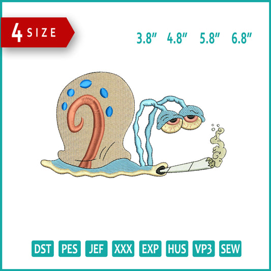Gary Snail Embroidery Design Files - 4 Size's
