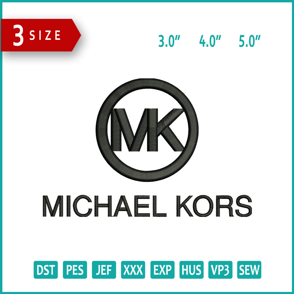Michael Kors Logo Embroidery Design Files - 3 Size's