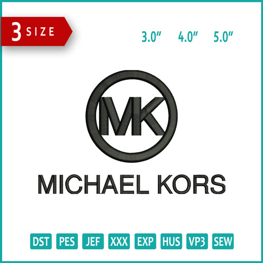 Michael Kors Logo Embroidery Design Files - 3 Size's