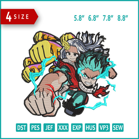 Izuku Midoriya v4 Embroidery Design Files - 4 Size's